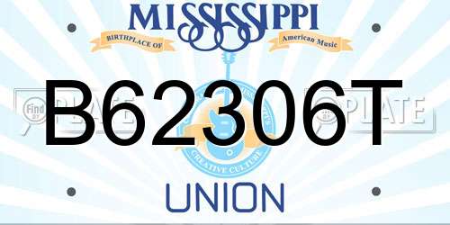 B62306T Mississippi License Plate