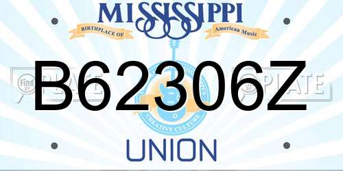 B62306Z Mississippi License Plate