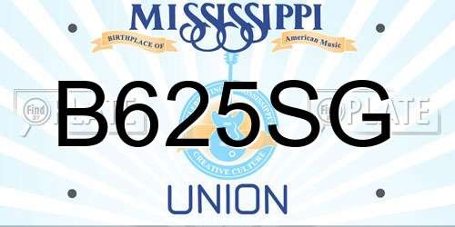 B625SG Mississippi License Plate