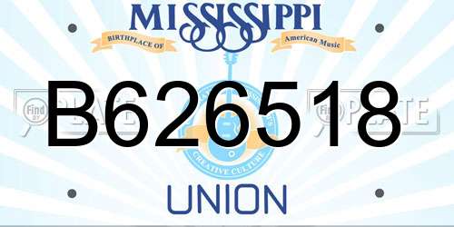 B626518 Mississippi License Plate