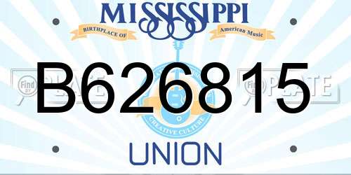 B626815 Mississippi License Plate