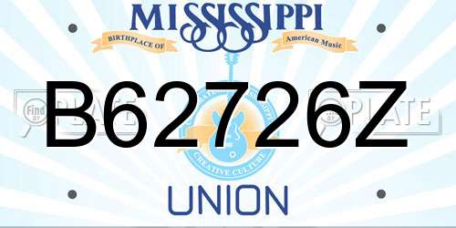 B62726Z Mississippi License Plate