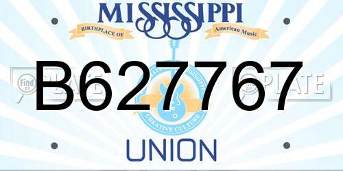 B627767 Mississippi License Plate
