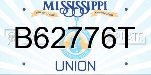 B62776T Mississippi License Plate