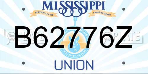 B62776Z Mississippi License Plate
