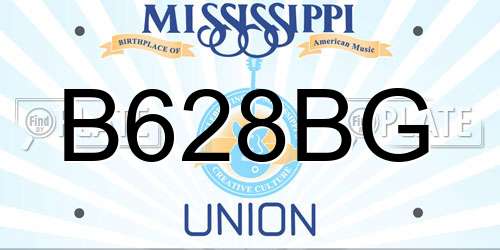 B628BG Mississippi License Plate