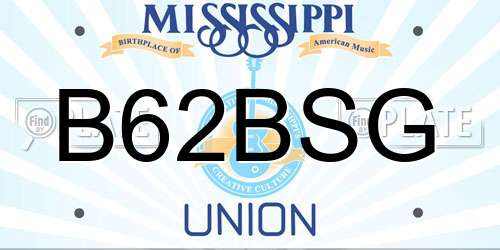 B62BSG Mississippi License Plate