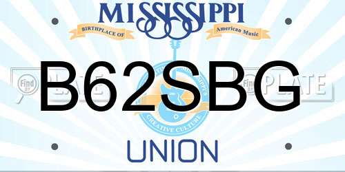 B62SBG Mississippi License Plate