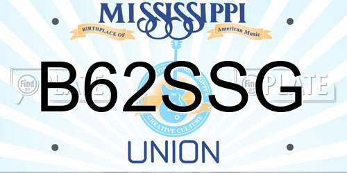 B62SSG Mississippi License Plate
