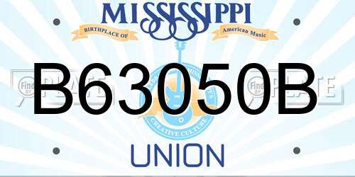 B63050B Mississippi License Plate