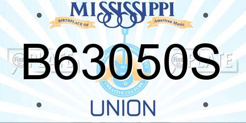 B63050S Mississippi License Plate