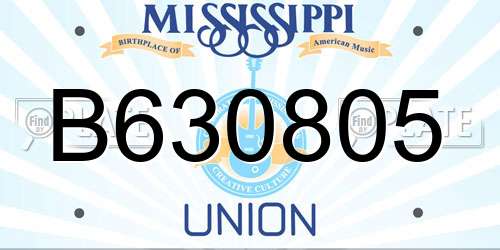 B630805 Mississippi License Plate