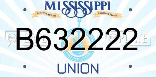 B632222 Mississippi License Plate