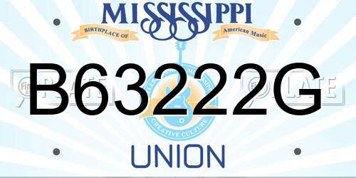 B63222G Mississippi License Plate