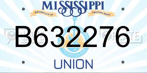 B632276 Mississippi License Plate