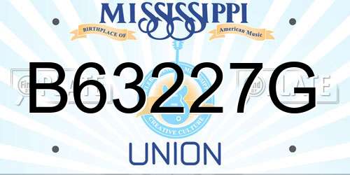 B63227G Mississippi License Plate
