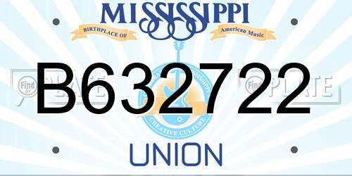 B632722 Mississippi License Plate
