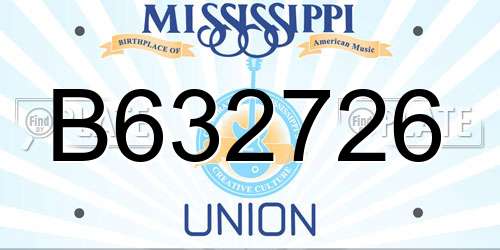 B632726 Mississippi License Plate