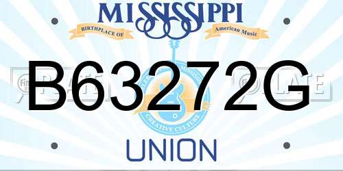 B63272G Mississippi License Plate