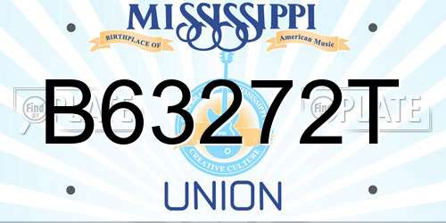 B63272T Mississippi License Plate