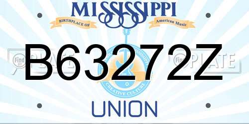 B63272Z Mississippi License Plate