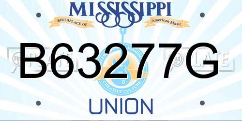 B63277G Mississippi License Plate