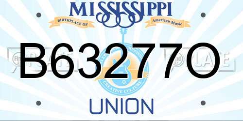 B63277O Mississippi License Plate