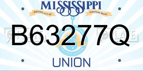 B63277Q Mississippi License Plate
