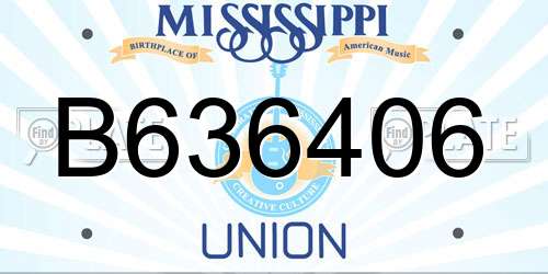 B636406 Mississippi License Plate