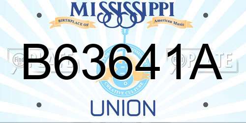 B63641A Mississippi License Plate