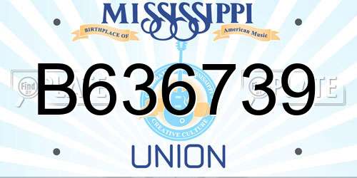 B636739 Mississippi License Plate