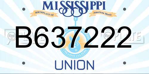 B637222 Mississippi License Plate