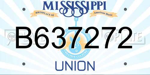 B637272 Mississippi License Plate