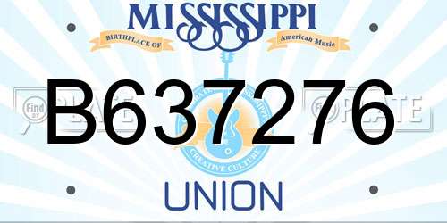 B637276 Mississippi License Plate