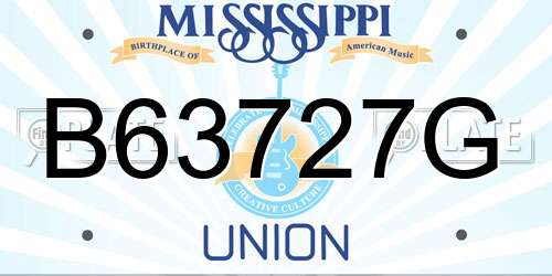 B63727G Mississippi License Plate