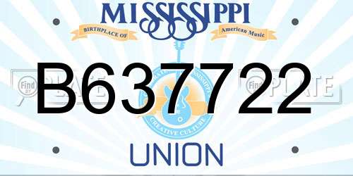 B637722 Mississippi License Plate