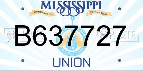 B637727 Mississippi License Plate