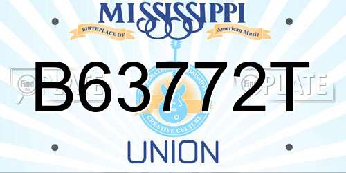 B63772T Mississippi License Plate
