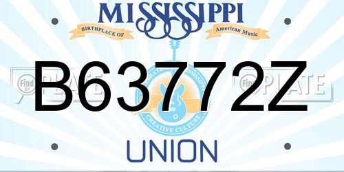 B63772Z Mississippi License Plate
