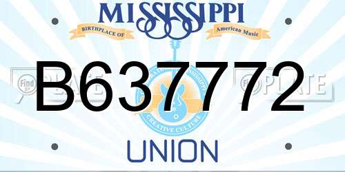 B637772 Mississippi License Plate
