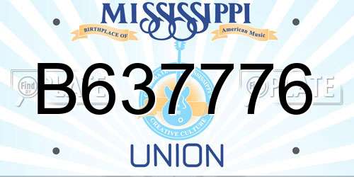 B637776 Mississippi License Plate
