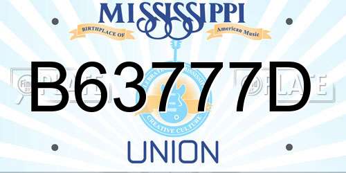 B63777D Mississippi License Plate
