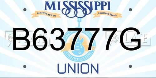 B63777G Mississippi License Plate