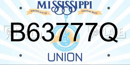 B63777Q Mississippi License Plate