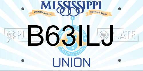 B63ILJ Mississippi License Plate