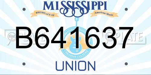 B641637 Mississippi License Plate
