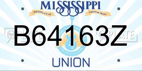 B64163Z Mississippi License Plate