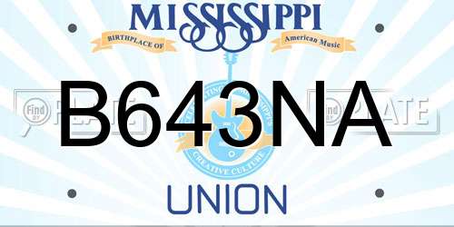 B643NA Mississippi License Plate