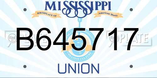 B645717 Mississippi License Plate