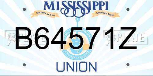 B64571Z Mississippi License Plate